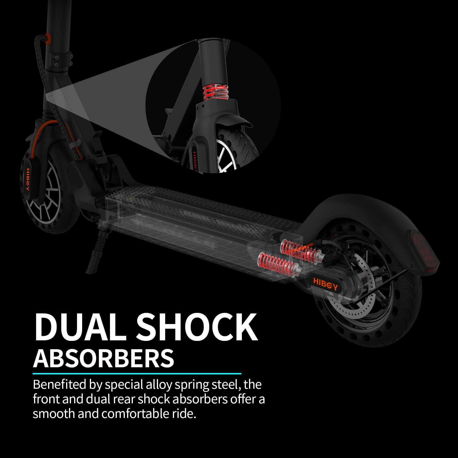 HIBOY MAX V2 Electric Scooter Dual Shock Absorbers